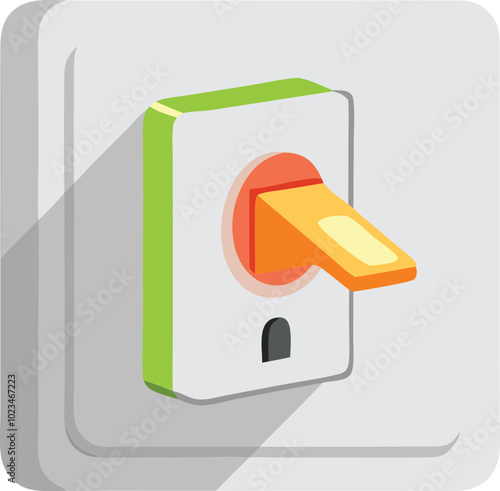 A vector illustration of a switch being flipped, representing power, control, and activation, designed in a modern style.