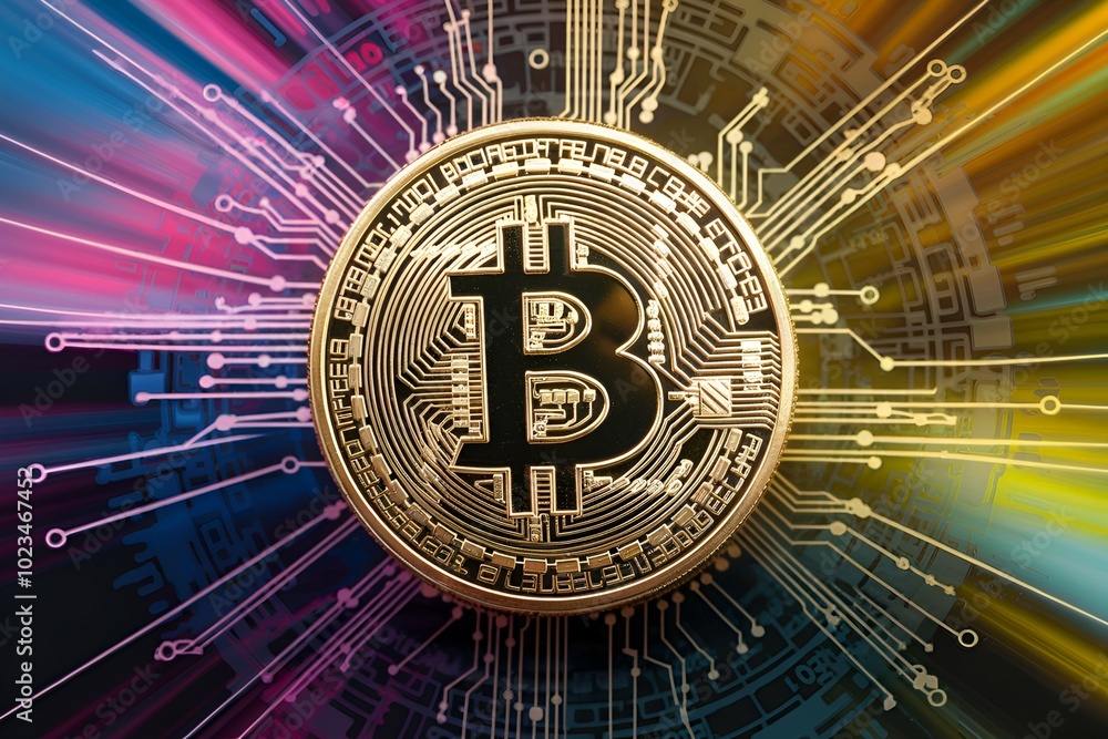 A coin with the letter B on it is surrounded by a colorful background. The coin is the main focus of the image, and the background is a mix of different colors and shapes A coin with the letter B on it is surrounded by a colorful background. The coin is the main focus of the image, and the background is a mix of different colors and shapes