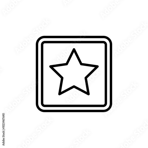 Simple outline of a star, representing reviews, ratings, or quality.