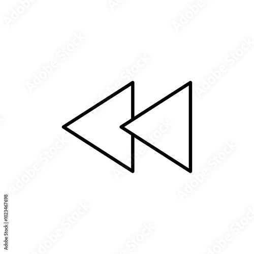 Another outline of a rewind button, symbolizing the reverse action.