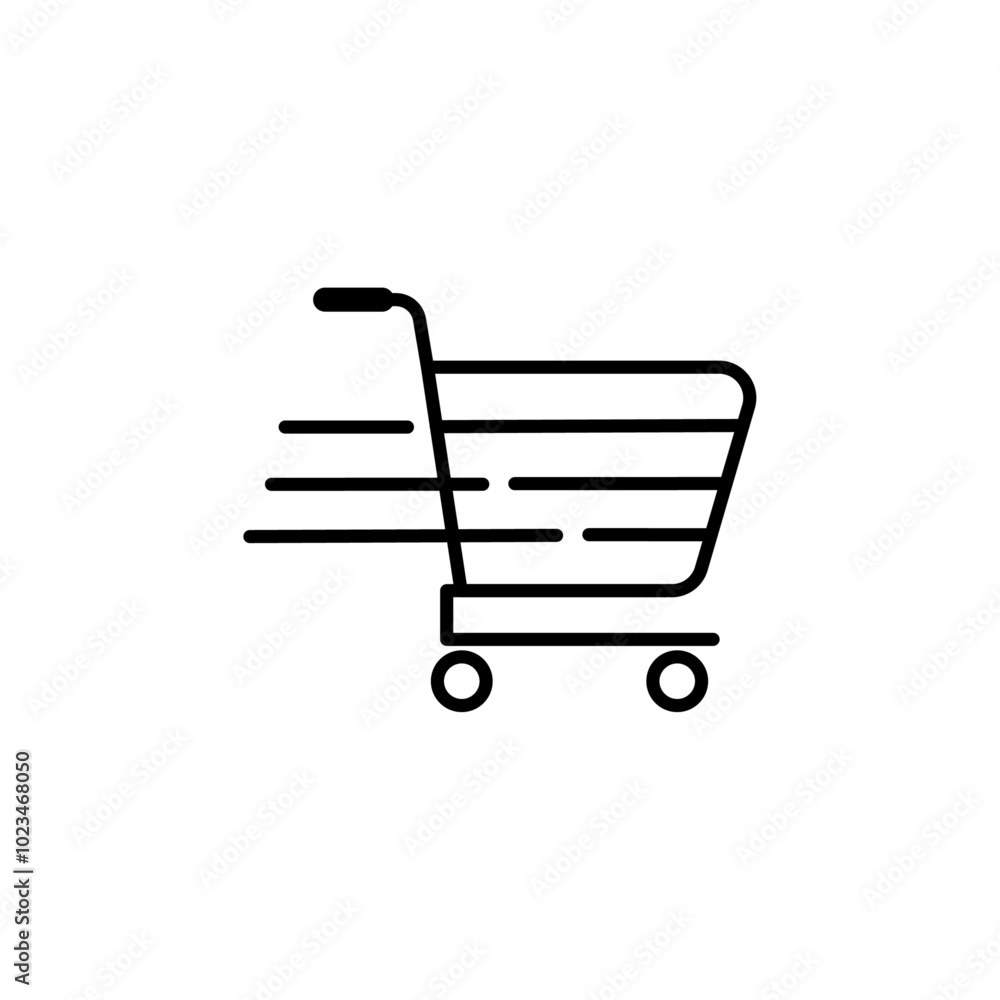 Outline icon of a shopping cart, symbolizing retail or e-commerce. Outline icon of a shopping cart, symbolizing retail or e-commerce.