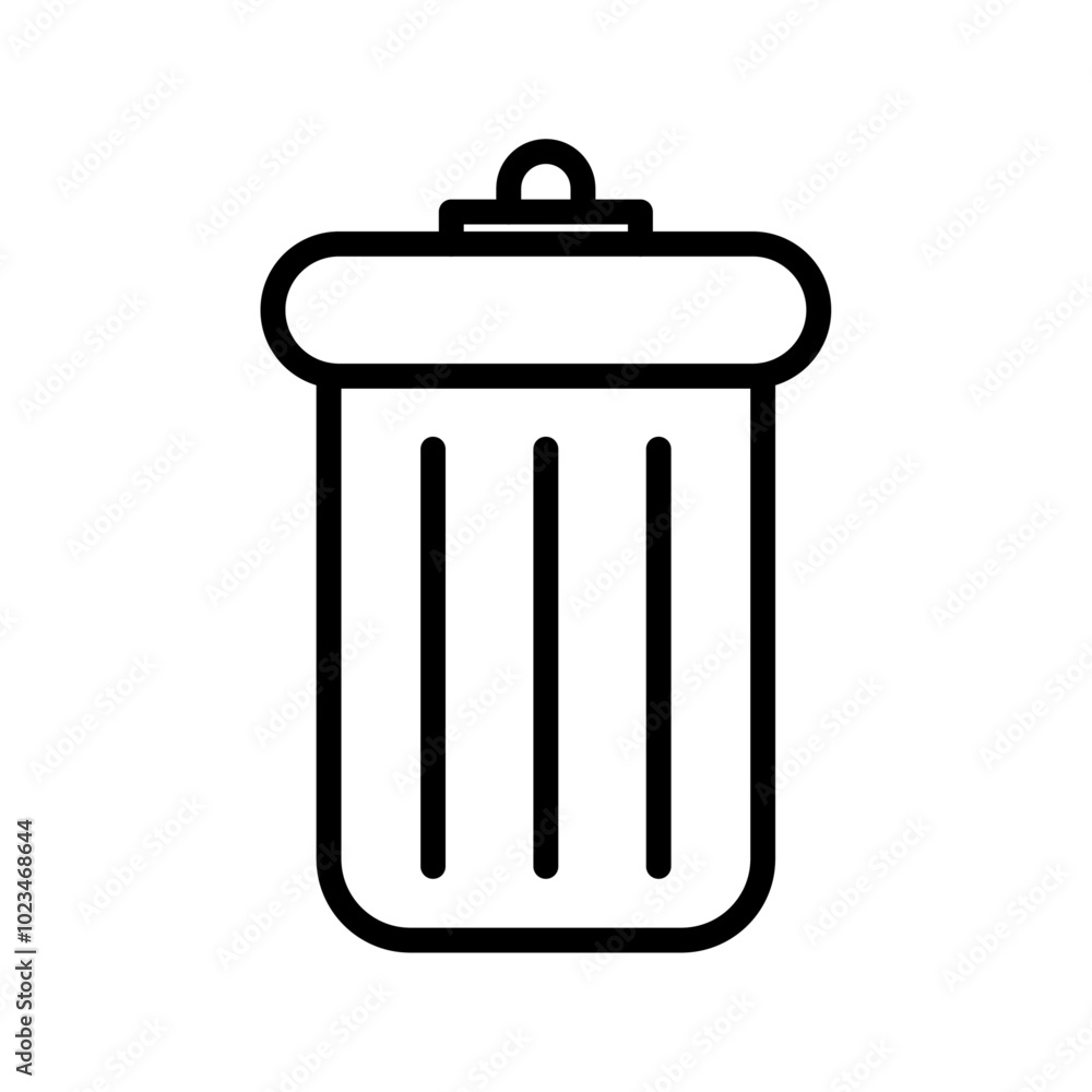 A trash can icon symbolizing waste management or garbage disposal. A trash can icon symbolizing waste management or garbage disposal.