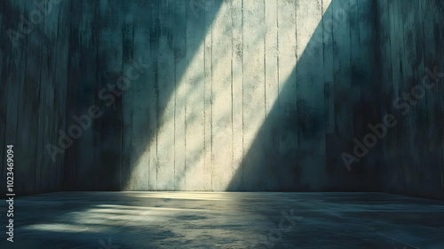Light Beam on Concrete Wall 3D Rendering