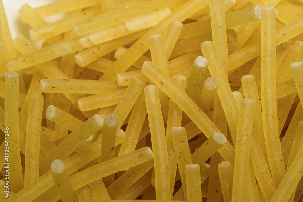 yellow thin vermicelli close up , Italian , texture. yellow thin vermicelli close up , Italian , texture.