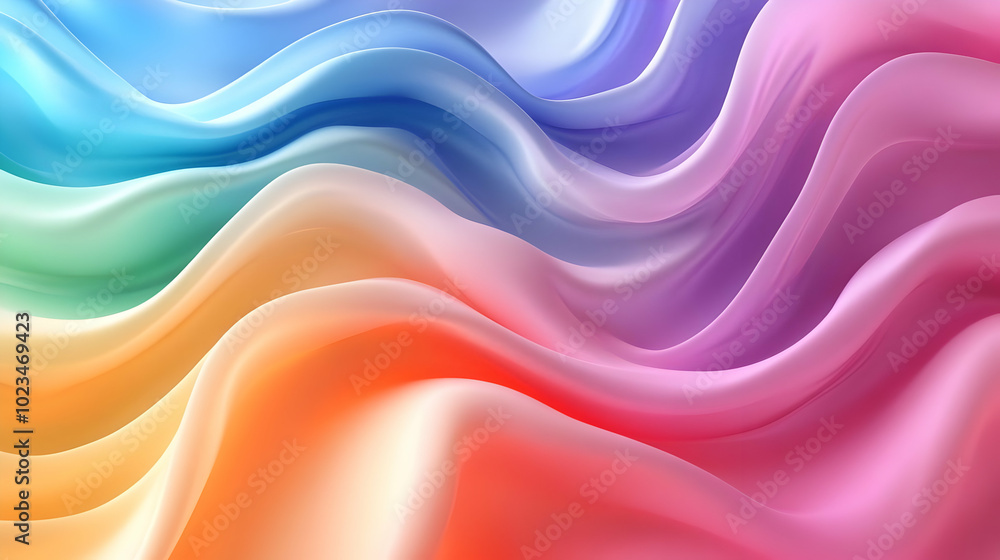 Abstract Colorful Wavy Background - Digital Illustration Abstract Colorful Wavy Background - Digital Illustration