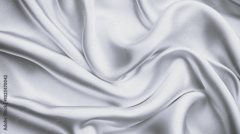 Obraz premium luxurious and elegant white wavy silk satin fabric.