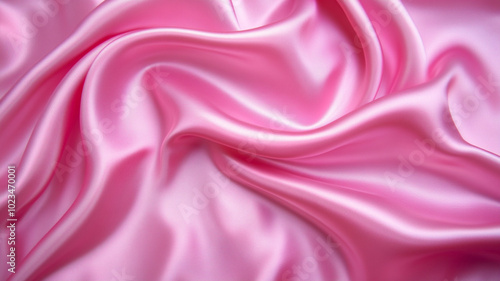 luxurious and elegant pink wavy silk satin fabric.
