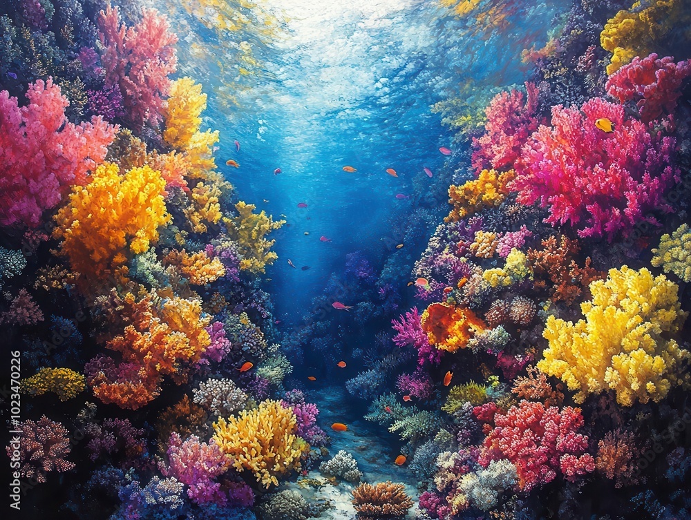 breathtaking underwater scene showcasing the vibrant life on a coral reef, with a kaleidoscope of colors from various marine species swimming gracefully amidst the coral formations breathtaking underwater scene showcasing the vibrant life on a coral reef, with a kaleidoscope of colors from various marine species swimming gracefully amidst the coral formations