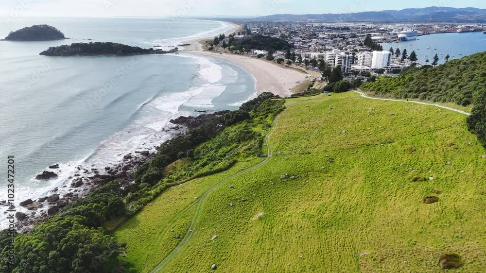 Aerial view of Mount Maunganui in New Zealand Aerial view of Mount Maunganui in New Zealand