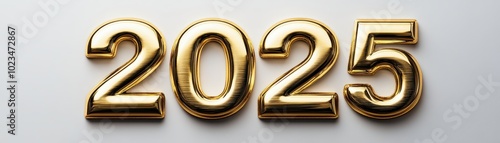Golden Number Balloons Representing the Year 2025