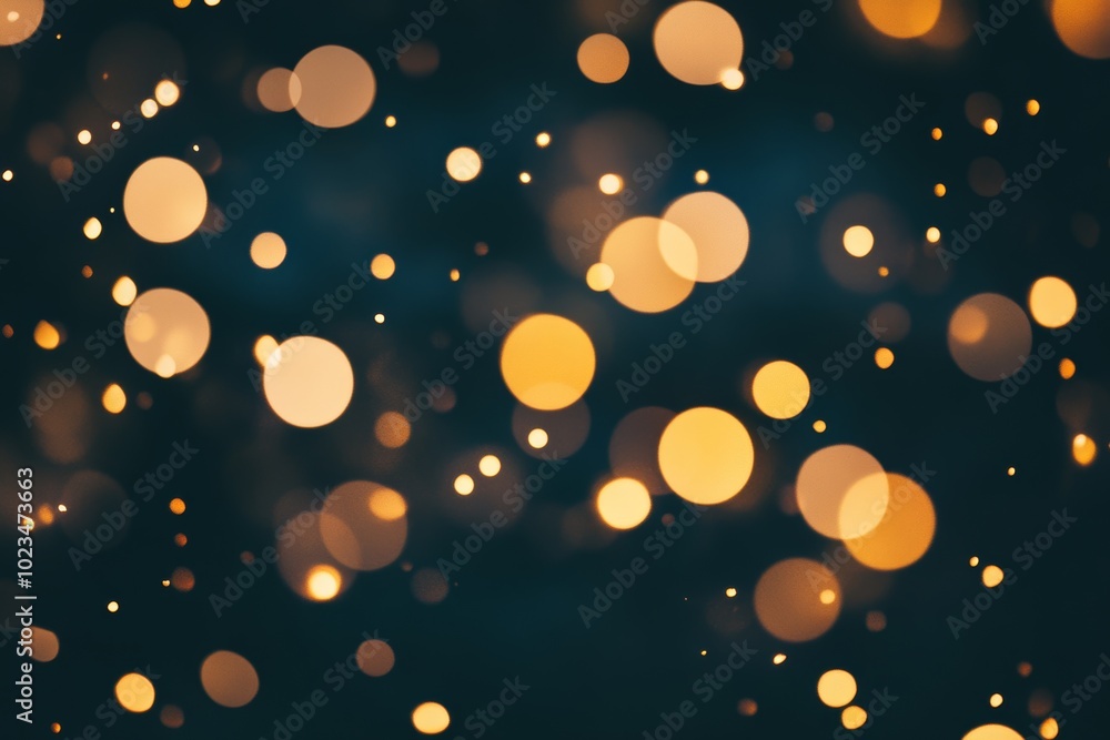 A beautiful golden light on a dark background with bokeh. A beautiful golden light on a dark background with bokeh.