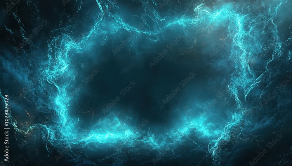 Abstract Blue Energy Frame with Dark Background Abstract Blue Energy Frame with Dark Background