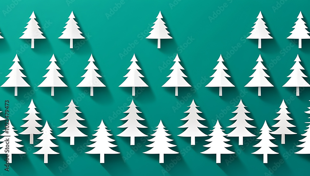 Obraz premium christmas tree pattern creating festive background