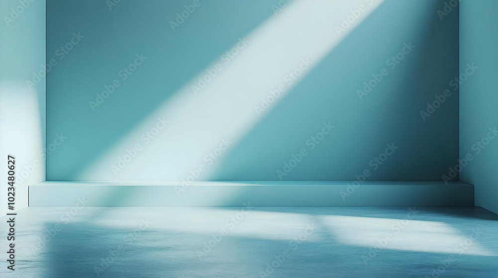 Blue Wall with Light Rays 3D Illustration
