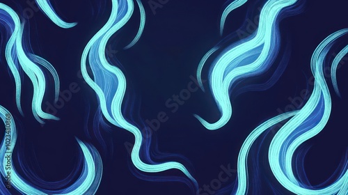 Abstract swirling lines in blue tones against a dark background, creating a fluid, dynamic effect.