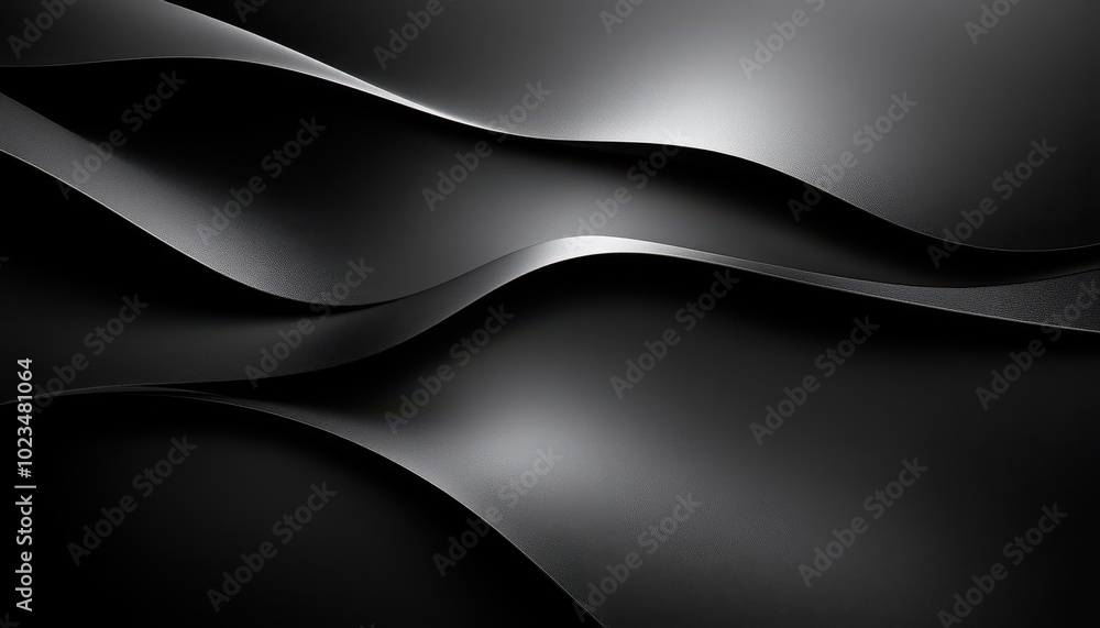 Fototapeta premium Abstract Black Wavy Surface With Subtle Texture