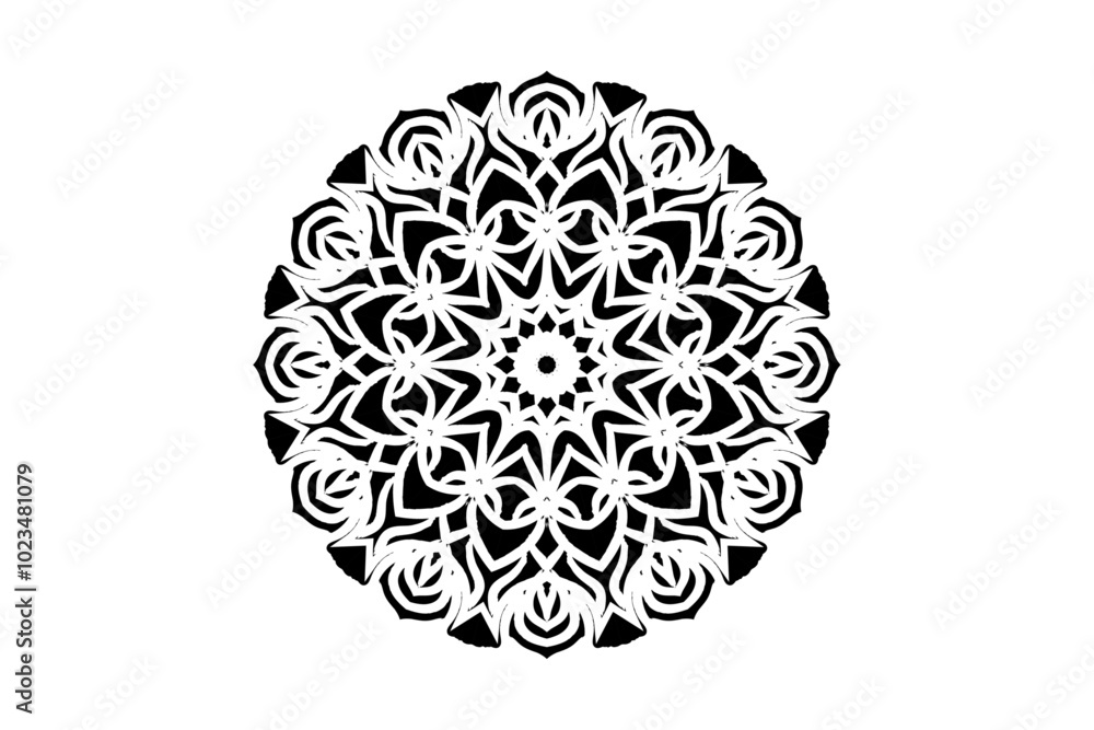 A black and white sketch of a circular motif, highlighting its unique shapes and intricate line work A black and white sketch of a circular motif, highlighting its unique shapes and intricate line work