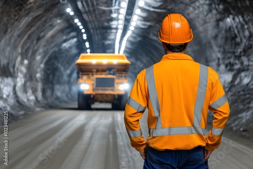 Underground Worker Operating Mining Equipment in Hazardous and Challenging Environment photo