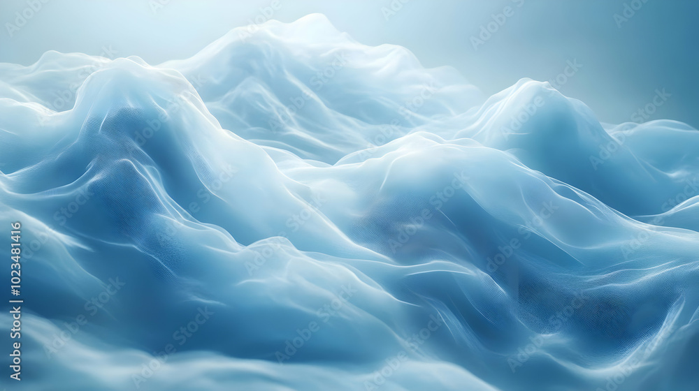 Abstract 3D Background with Blue Wavy Hills Abstract 3D Background with Blue Wavy Hills