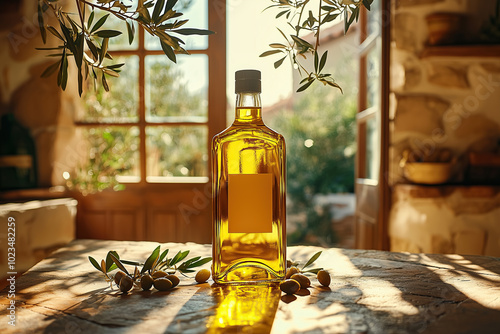 olive oil bottle indoors photo