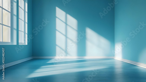 Blue Room Interior with Sunlight Illustration