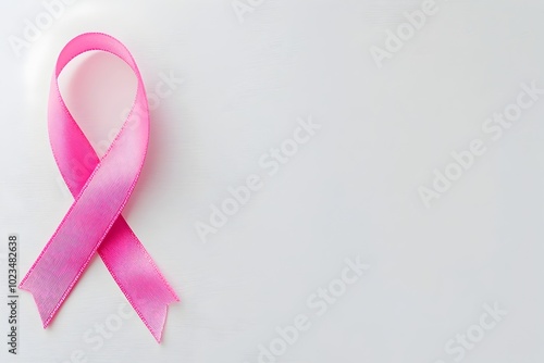 Wallpaper Mural Pink Ribbon for Cancer Awareness on Clean White Background Torontodigital.ca