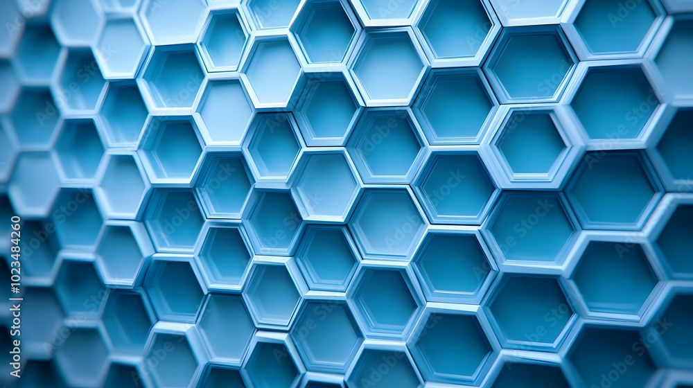 Blue Hexagon Pattern - 3D Abstract Background Blue Hexagon Pattern - 3D Abstract Background