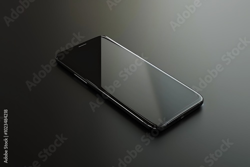 Smartphone on Black Background, Minimalist Design