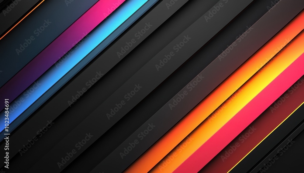 Obraz premium Abstract Diagonal Stripes with Vibrant Color Gradient