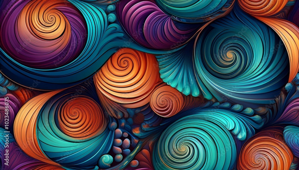 Abstract swirls in blue, purple, and orange Abstract swirls in blue, purple, and orange