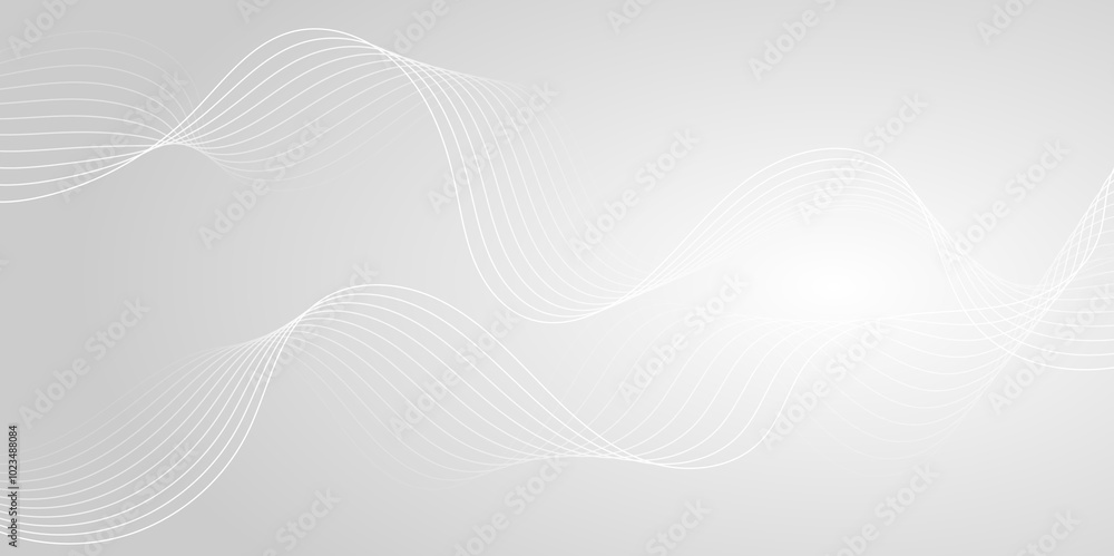 White wave curve lines abstract background with flowing particles. Digital energy waves technology concept. Modern backdrop design for business, presentation, banner. White wave curve lines abstract background with flowing particles. Digital energy waves technology concept. Modern backdrop design for business, presentation, banner.