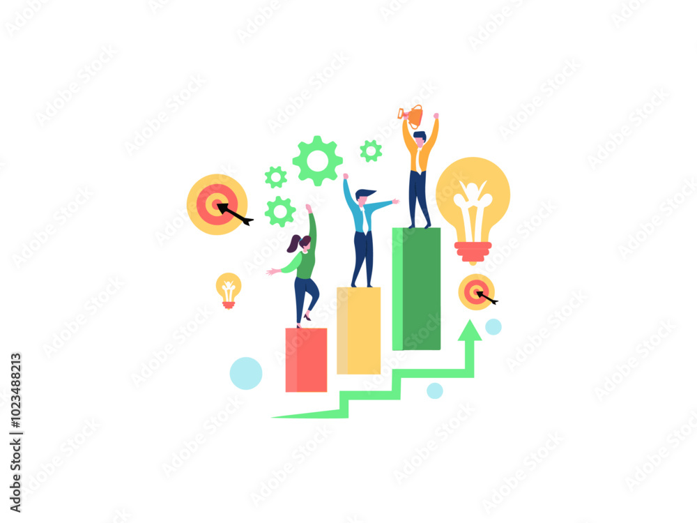 team working. business characters team working. business characters