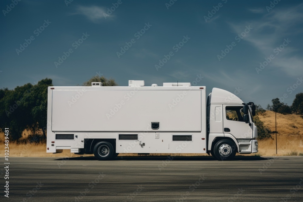 Naklejka premium Vehicle truck road van.