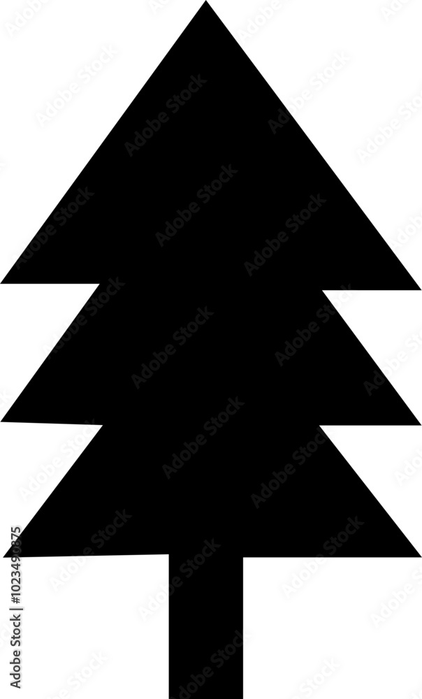 Fototapeta premium Christmas Tree Icon Flat and fill Graphic Design