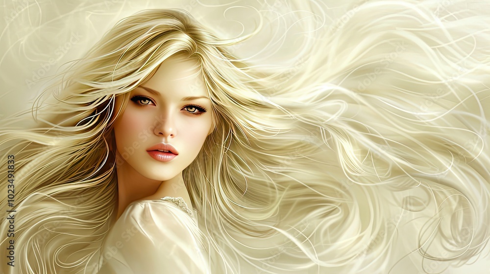 Long hair blowing in the wind, Beauty and hairdressing salon services Long hair blowing in the wind, Beauty and hairdressing salon services