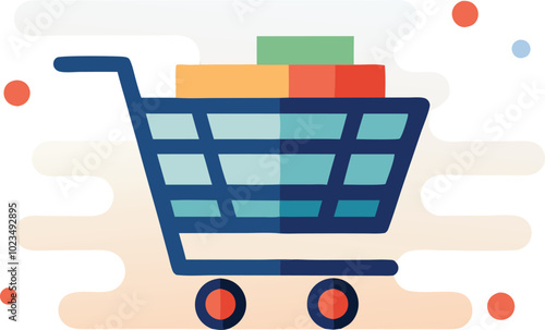 Obraz na płótnie A vector illustration of a shopping cart, symbolizing ecommerce, online shopping, and retail. w salonie