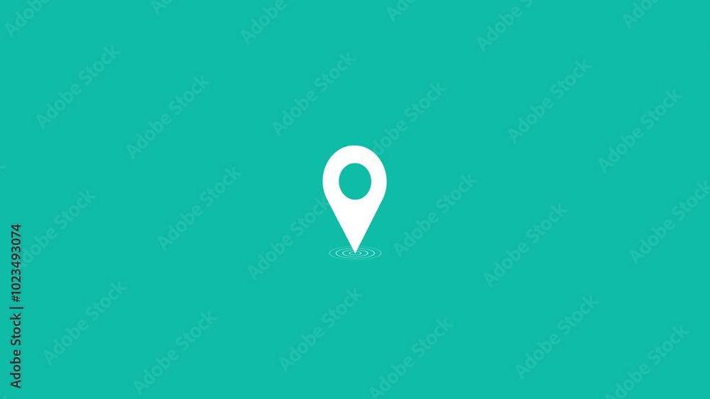 GPS location pointer animated with radio wave, location map pointer with pin icon and location 4k animation GPS location pointer animated with radio wave, location map pointer with pin icon and location 4k animation