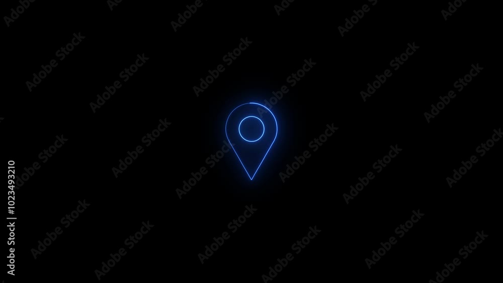 Neon Location icon map pin pointer on GPS Map tracker concept. Glowing seamless GPS Pin Marker on Background Neon Location icon map pin pointer on GPS Map tracker concept. Glowing seamless GPS Pin Marker on Background