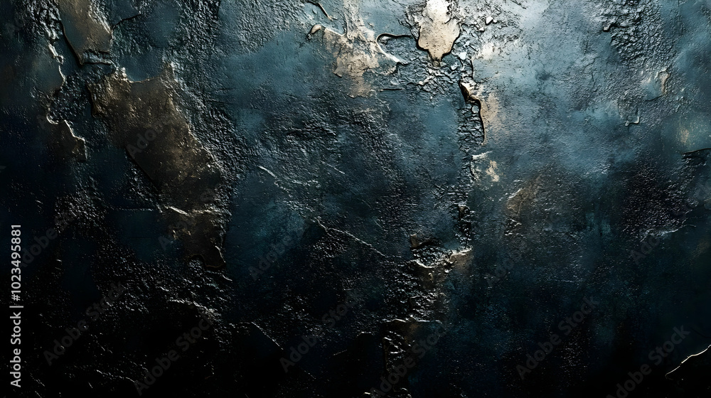Dark Blue and Gold Cracked Wall Texture Abstract Background Dark Blue and Gold Cracked Wall Texture Abstract Background