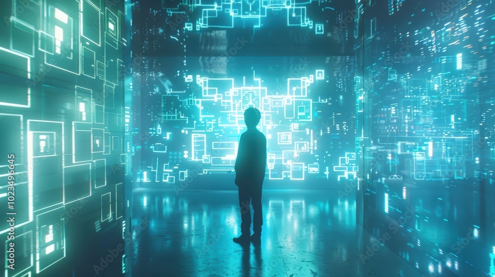 Futuristic Digital Environment with AI Elements Futuristic Digital Environment with AI Elements