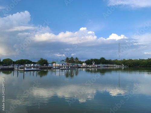 Florida Everglades Lakeside Port with Cloudscape photo