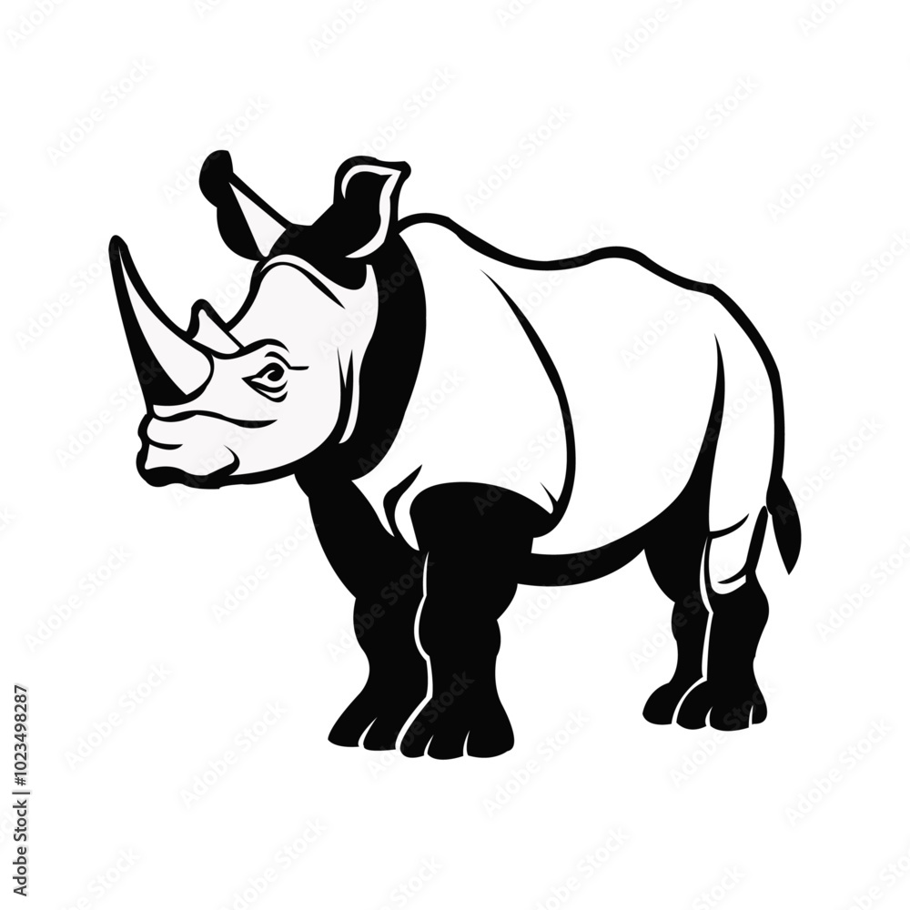 Fototapeta premium Rhinoceros vector art design