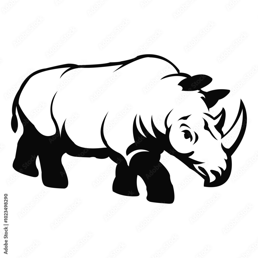 Obraz premium Rhinoceros vector art design