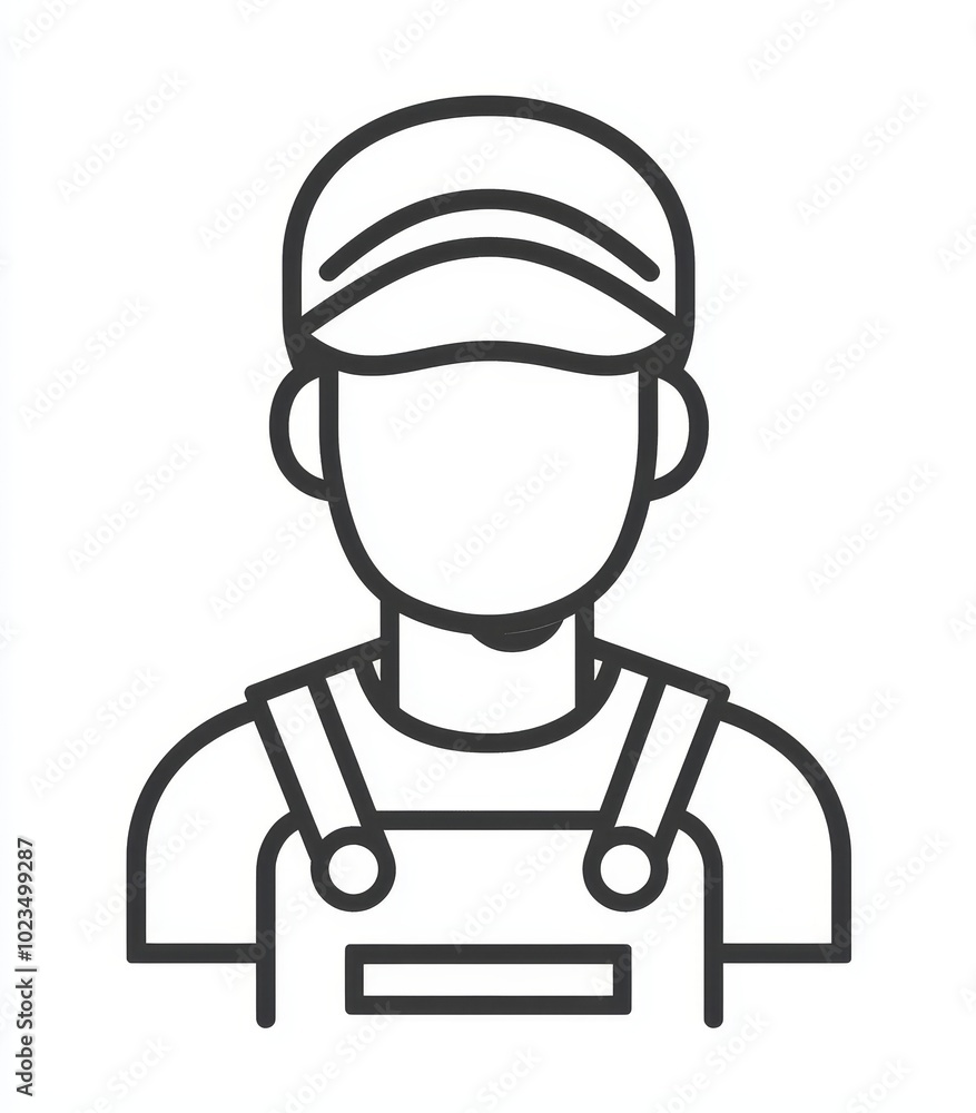 Avatar of a service worker. Construction icon of a builder. Avatar of a service worker. Construction icon of a builder.