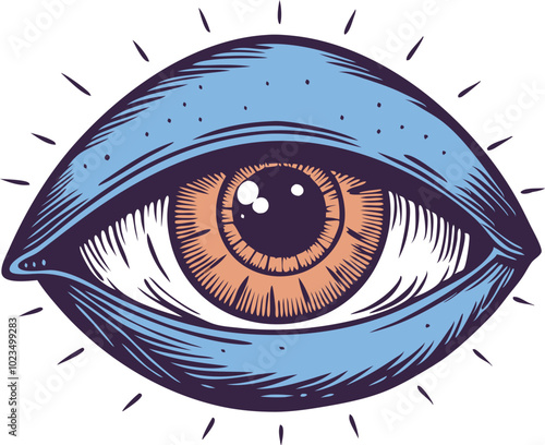 A detailed vector illustration of an eye, symbolizing vision, awareness, and perception in a modern design.