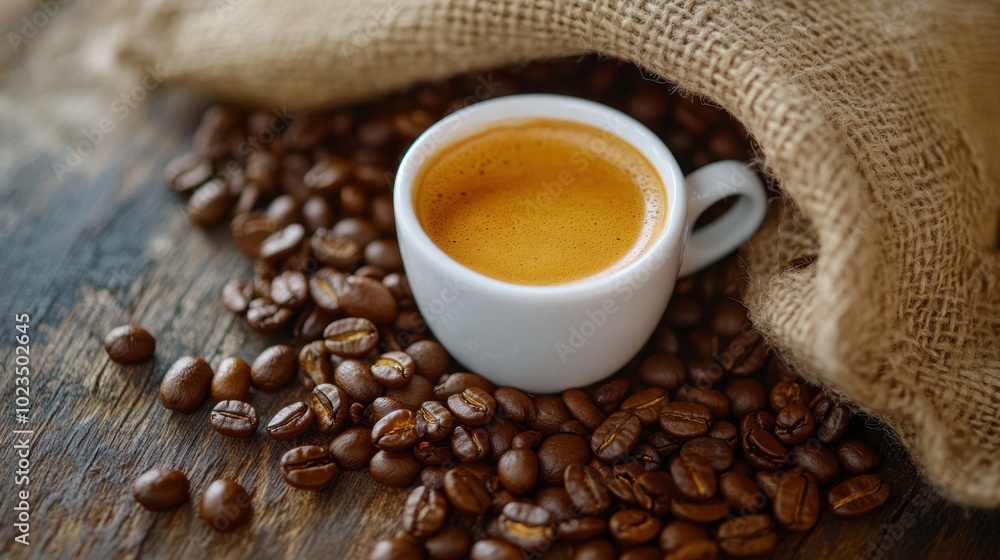 The Coffee Cup and Beans The Coffee Cup and Beans