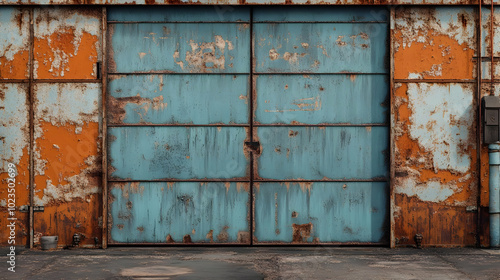 Rusty Metal Door and Wall Background