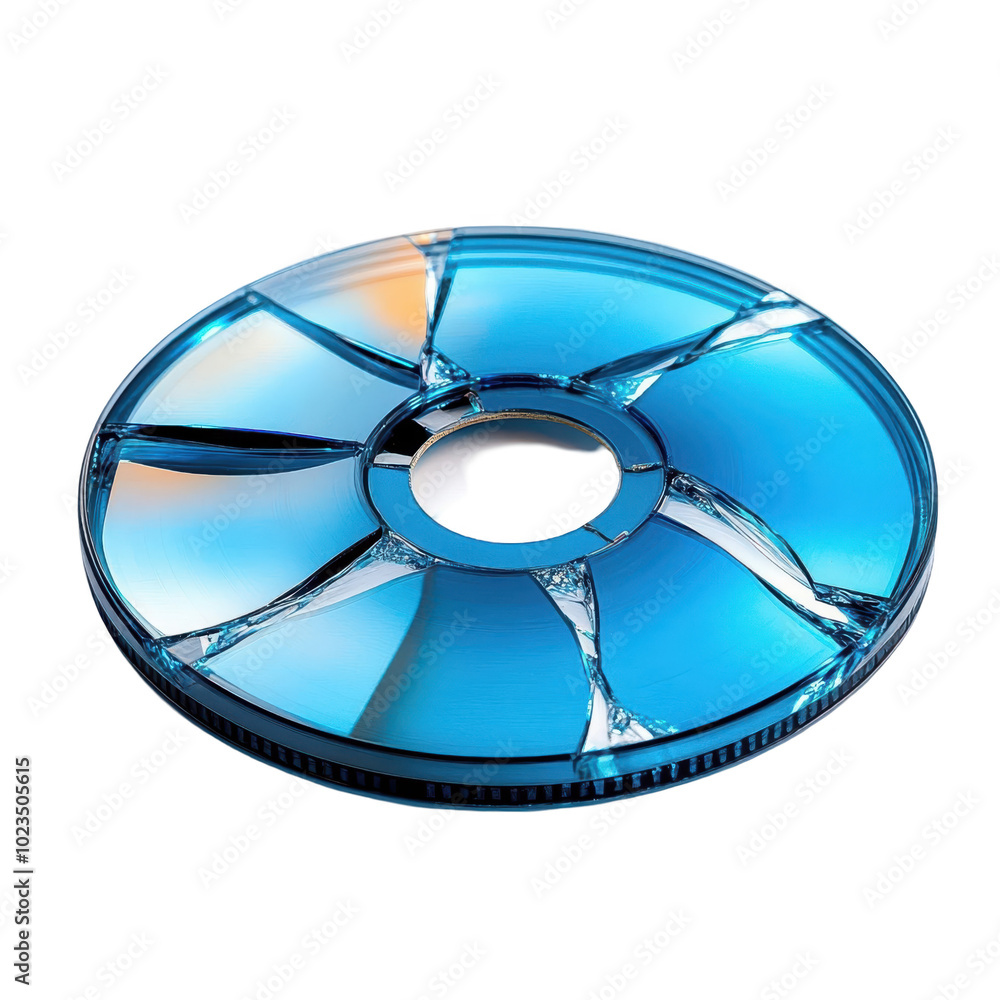 Naklejka premium Broken Compact Disc with Visible Cracks