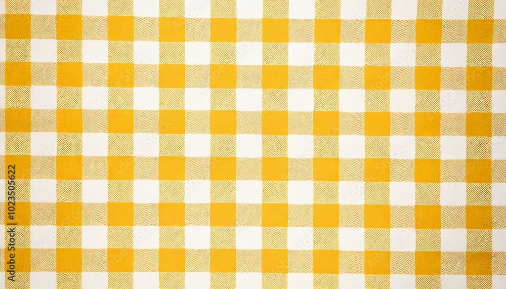 Yellow and white checkered tablecloth texture Yellow and white checkered tablecloth texture
