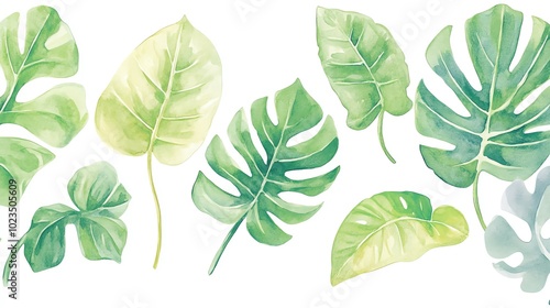 A vibrant collection of green leaves showcasing nature's beauty, perfect for botanical designs and eco-friendly themes.